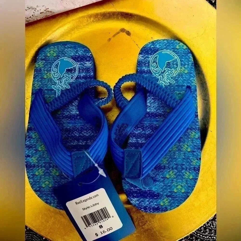 REEL LEGENDS TODDLER SIZE 8 FLIP FLOPS NWT